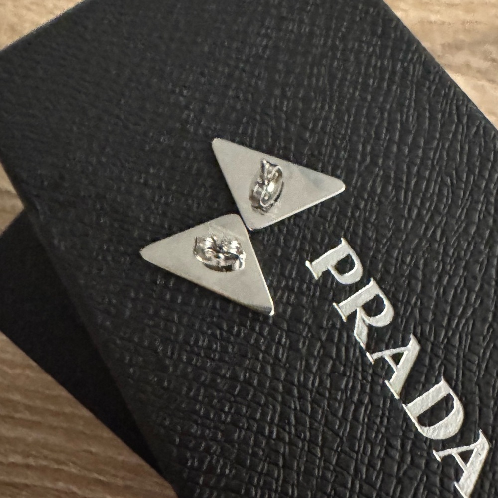 Prada Black Triangle Logo earrings - Picture 6 of 7